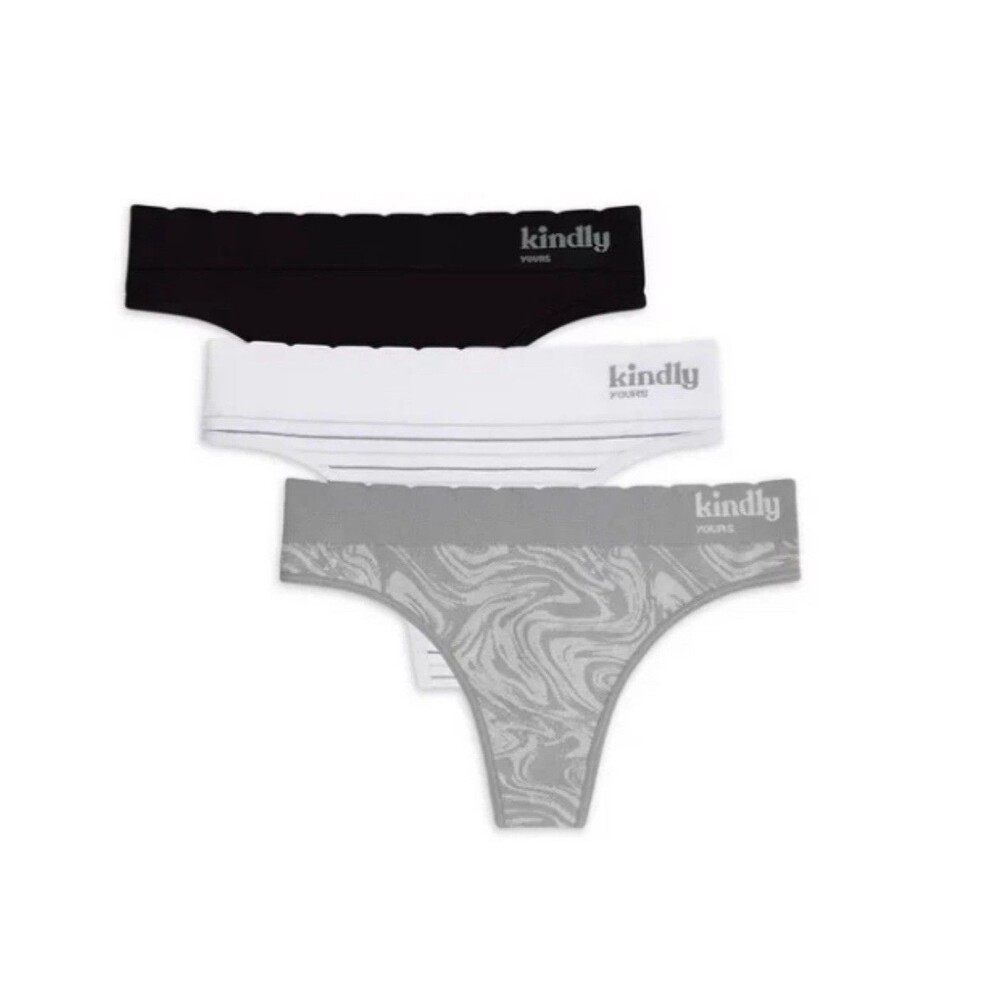 Kindly Yours Womens 6 Pairs Seamless Thong Panties Underwear Sz XXXL 22 Plus 3XL